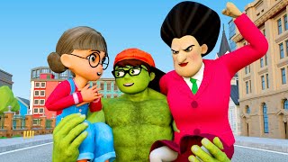 NickHulk Love Tani - Hulk vs Zombie Rescue My GirlFriends Scary Teacher 3D Love Story Animation