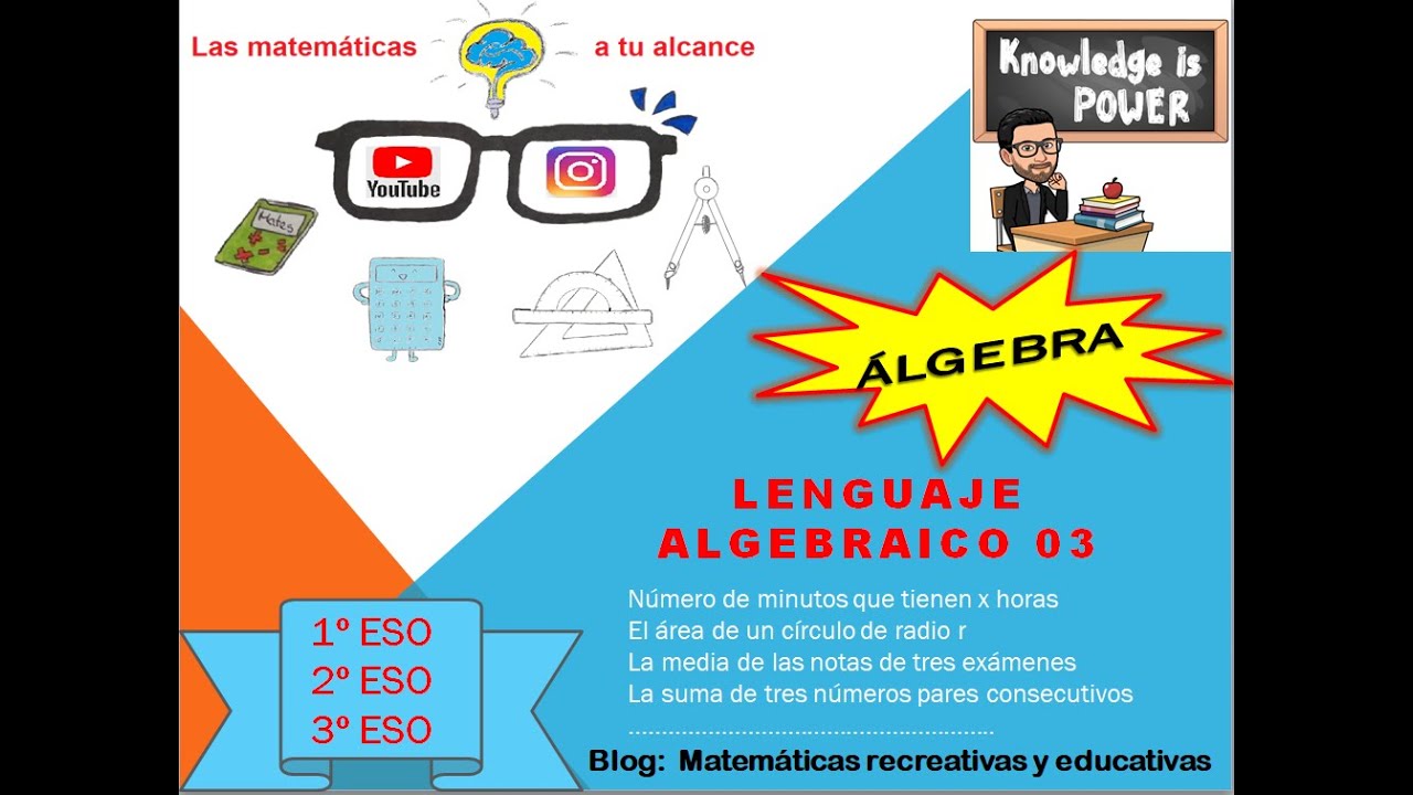 Lenguaje Algebraico 03 1 Eso, 2 Eso, 3 Eso, 4 Eso. Álgebra - YouTube