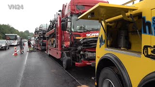 19.08.2021 - VN24 - Trucks collide on the left (first) lane of the A2 motorway