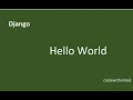 02 Create Django First Project Hello World