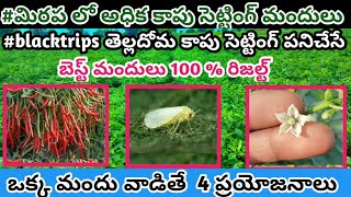 #మిరప లో #కాపు సెట్టింగ్ కు #blacktrips #నల్లతామర #తెల్లదొమ #వైరస్   ఒక్క మందు తో పనిచేసే మందులు