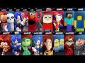 Sonic vs Mario vs Rayman vs Sans | Steve and Noob vs Pomni and Max in Super Smash Bros Ultimate