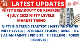 LATEST SHARE MARKET NEWS💥4 JULY💥NIFTY LEVELS TOMORROW💥ONGC SHARE💥ITC 💥ASIAN PAINTS💥BANK NIFTY PART-1
