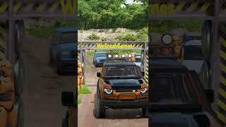 Offroad Cars Bollards Gate Crash - BeamNG.drive