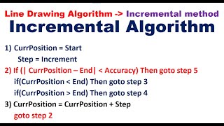Incremental Algorithm | Incremental Method | Line Drawing Algorithm | Technical Study Place