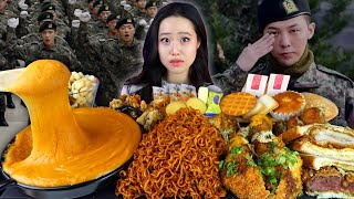 The DARK truth of the KOREAN MANDATORY ARMY ENLISTMENT - Cheese Fondue + Noodle Mukbang