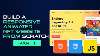 Build a responsive NFT marketplace website with animations | HTML5 and CSS3 Tutorial
