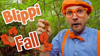 Blippi Creates Art with Autumn Leaves | Learning Colors for Kids | Educational Videos For Kids