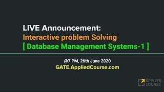 LIVE: Interactive Problem Solving session on Database Management Systems-1-2