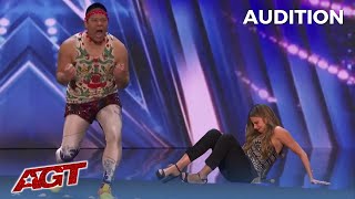 Mr Cherry Teaches Sofia How To BREAK HIS NUTS  After He Breaks World Record on America's Got Talent!
