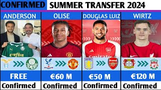 NEW CONFIRMED TRANSFERS AND RUMOURS SUMMER 2024.🔥ft..Florian Wirtz,Olise,Pacho,Frimpong.
