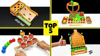 Top 5 Amazing Cardboard Games || DIY Cardboard Desktop Games