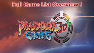 Pandora Games 3D Plus Game List Overview... Enjoy the Music !