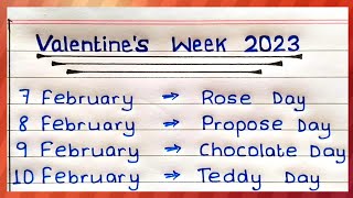 Valentine's Week || Valentine Day || Kiss Day || Hug Day || Flirting Day || Anup Writing