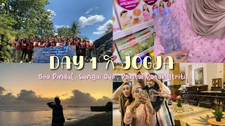 DAY 1 𐙚 JOGJA | study tour 🪷 : Goa pindul , Sungai oyo , Pantai indrayanti 🎀🔖 #jogja