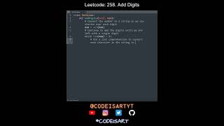 Leetcode 258. Add Digits in Python | Python Leetcode | Python Coding Tutorial | Python Coding ASMR