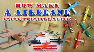 How To Make Airplane Using Popsicle Sticks | Cara Membuat Pesawat Menggunakan Stik Es Krim