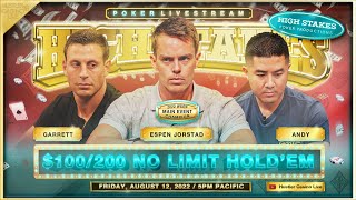 SUPER HIGH STAKES $100/200/400 w/ WSOP Main Event Champ Espen Jorstad, Garrett, Andy, Ryusuke \u0026 J.R.