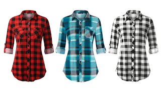 Top Classic Plaid Shirts for women #shorts #trending #viral #trending