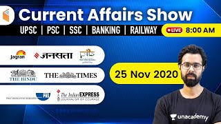 8:00 AM - Daily Current Affairs 2020 by Bhunesh Sharma | 25 November 2020 | wifistudy