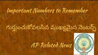 Important Phone Numbers of AP Govt.