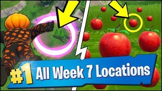 all fortnite week 7 challenge locations apple mushroom rings season - where do apples spawn in fortnite season 6