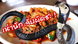 โครตอร่อย‼️ ผัดเผ็ด งูเห่า 1ในอาหารป่าหากินยาก อร่อยเผ็ดเด็ดสาระตี่ Spicy Stir Fried Cobra