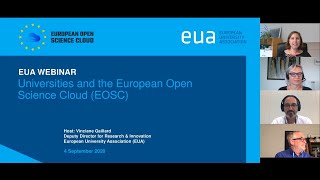 EUA webinar: Universities and the European Open Science Cloud