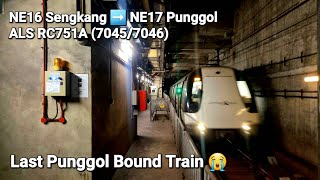 [Last PGL Bound Train] ALS RC751A (7045/7046) from NE16 Sengkang to NE17 Punggol