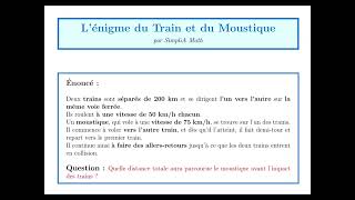 Enigme train et moustique