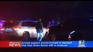 Armed suspect shoots himself in standoff on Route 495