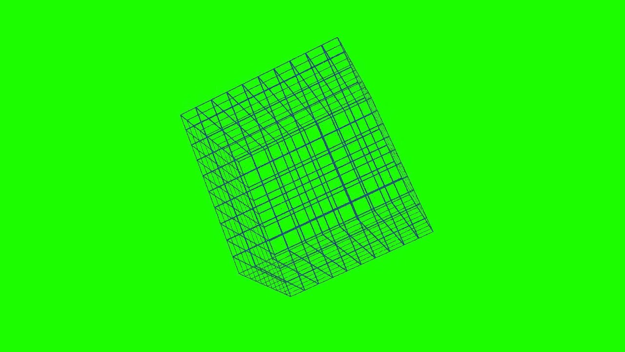 Transparent Vector Grid Cube Rotating Green Screen Animation Youtube