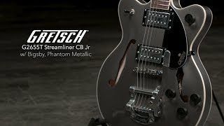 Gretsch G2655T Streamliner CB Jr w/ Bigsby, Phantom Metallic | Gear4music demo