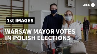 Poland: Opposition candidate Rafal Trzaskowski votes in Rybnik | AFP