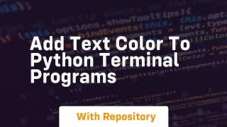 Add text color to python terminal programs