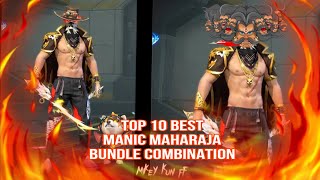 TOP 10 BEST MANIC MAHARAJA RAVAN BUNDLE COMBINATION #ravan #freefire #freefireindia