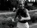 emil zátopek wins 5 000m 10 000m u0026 marathon gold helsinki 1952 olympics