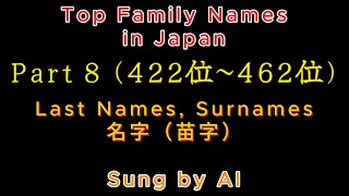 AI Song - Top Japanese Family Names - Part 8 (422位~462位)  - 名字（苗字） Last Names, Surnames