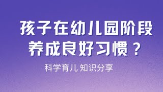 孩子在幼儿园阶段养成良好习惯？