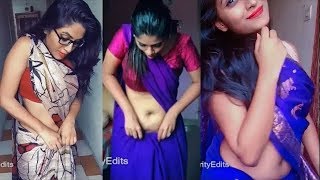 TikTok Girls Hot and sexy saree navel romance video