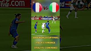 09/07/06 - 2006 World Cup FinalItaly 1-1 France (Italy 5-3 on Pens)