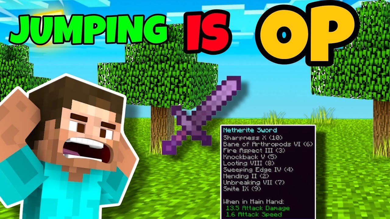 Minecraft But Jumping Gives Super Op Items Youtube