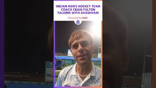 Indian men's Hockey team Coach Craig Fulton talking with Akashvani
