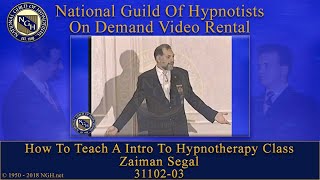 How To Teach A Intro To Hypnotherapy Class With Zaiman Segal - 31102-03