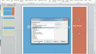 Instructions for adding Date and Time to PowerPoint