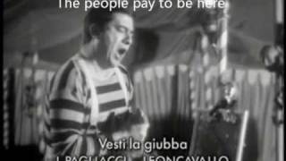 I Pagliacci Vesti la giubba Giuseppe Di Stefano subtitles