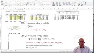 Multiple Asset Portfolio: Excel Equations