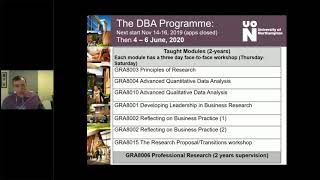 University of Northampton DBA webinar - 15 October 2019