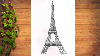 How To Draw Eiffel Tower Step By Step | Easy Eiffel Tower Drawing