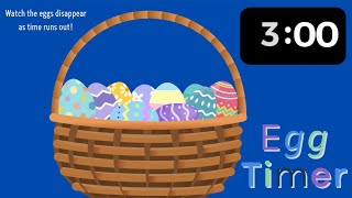 3 Minute Easter Timer | Vanishing Egg Progress Visual Timer | Surprise Ending | Class Management